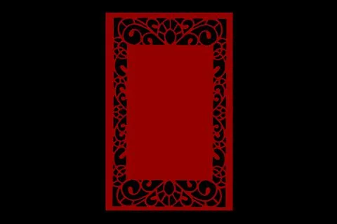 Pattern of vignettes made in red, isolate on a black background Stock Illustration