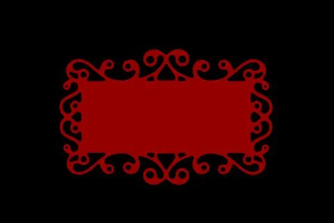 Pattern of vignettes made in red, isolate on a black background Stock Illustration