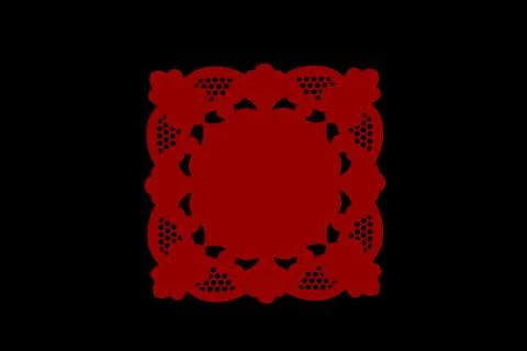 Pattern of vignettes made in red, isolate on a black background Stock Illustration