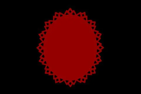 Pattern of vignettes made in red, isolate on a black background Stock Illustration