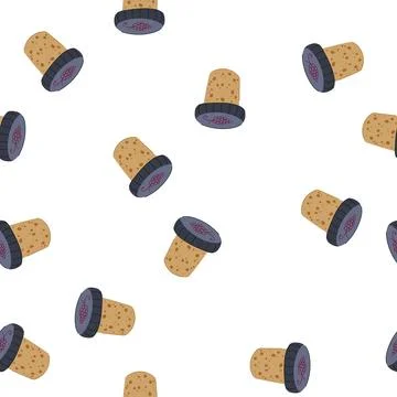 Pattern vine wine cork bottle cartoon vector Stock Illustration