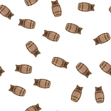 Pattern vintage barrel wine cartoon vector 스톡 일러스트