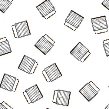 Pattern vintage bird cage cartoon vector Stock Illustration