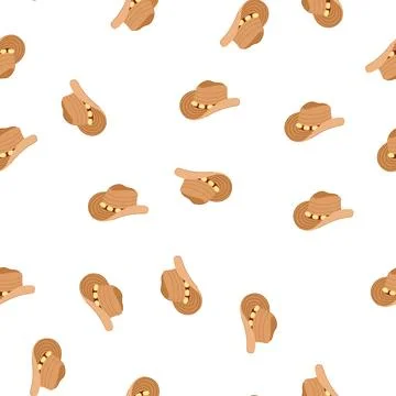 Pattern vintage cowboy hat cartoon vector Stock Illustration