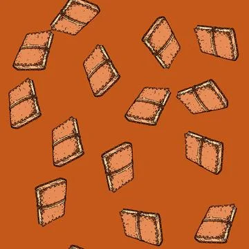 Pattern vintage leather bound diary sketch hand drawn Stock Illustration