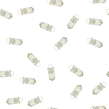 Pattern vintage macrame wall hanging cartoon vector イラスト素材