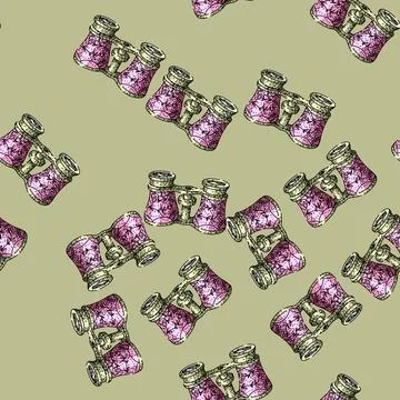 Pattern Vintage opera glasses with ornamental pattern for elegant viewing 库存插图