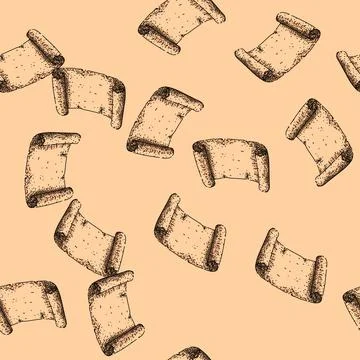 Pattern vintage scroll paper sketch hand drawn Illustrazione stock