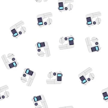 Pattern vintage sew machine cartoon vector Stockillustratie