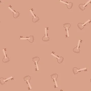 Pattern vintage skeleton key illustration on a clean white background symboli Stock Illustration