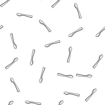 Pattern vintage sugar cube tongs cartoon vector 库存插图