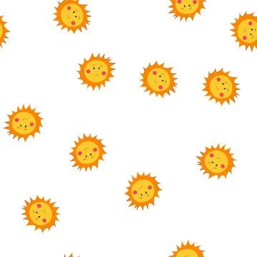Pattern vintage sun character cartoon vector 스톡 일러스트