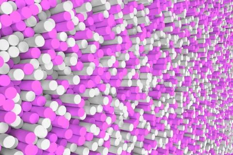 Pattern of violet and white cylinders of different length Stock Illustration
