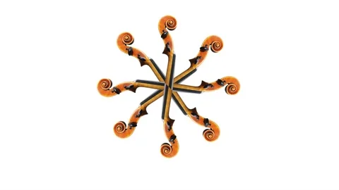 Pattern - Violin scroll wheel / flower rotating. 動画素材 300003641