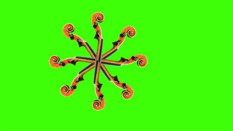 Pattern - Violin scroll wheel / flower rotating. Stock Footage 300003791