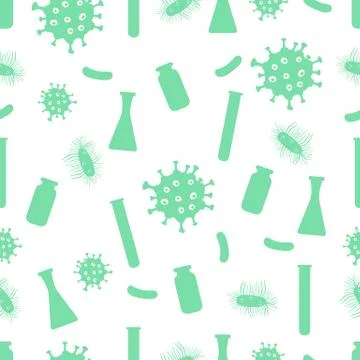 Pattern Virus Bacteria Germ flask Science Medicine Stock Illustration