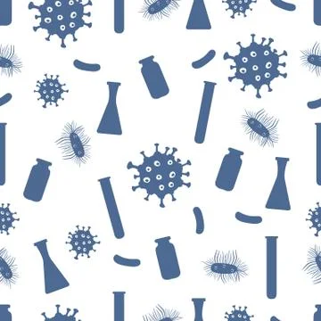 Pattern Virus Bacteria Germ flask Science Medicine Stock Illustration