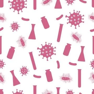 Pattern Virus Bacteria Germ flask Science Medicine Stock Illustration