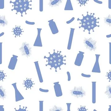 Pattern Virus Bacteria Germ flask Science Medicine Stock Illustration