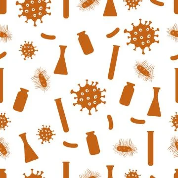Pattern Virus Bacteria Germ flask Science Medicine Stock Illustration