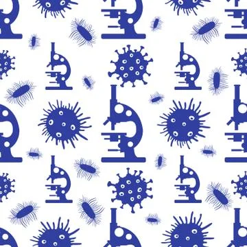Pattern Virus Germs Microscope Science Medicine イラスト素材