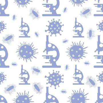 Pattern Virus Germs Microscope Science Medicine Stockillustratie