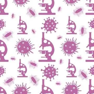 Pattern Virus Germs Microscope Science Medicine 库存插图
