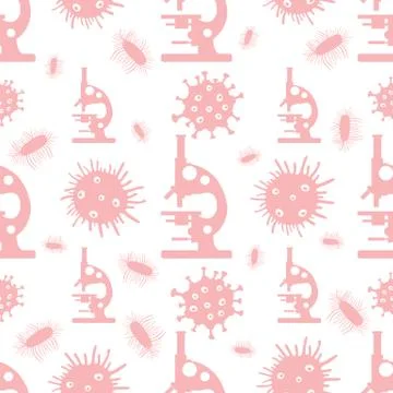 Pattern Virus Germs Microscope Science Medicine 库存插图