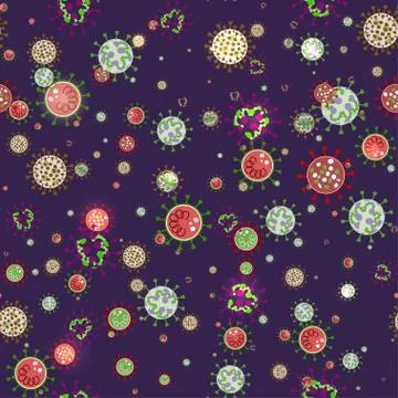 Pattern with virus. Simple style painting for design. Stock Illustration