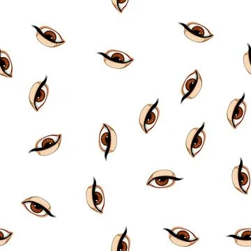 Pattern vision eye cartoon vector Stock Illustration