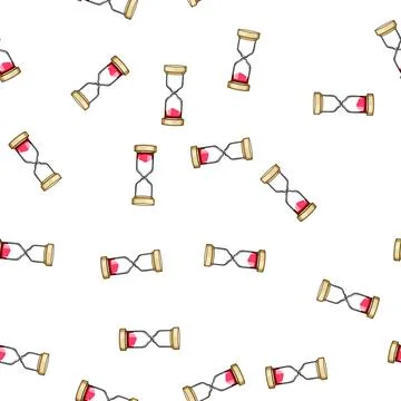 Pattern visual sand timer kids cartoon vector Stock Illustration