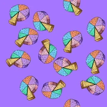 Pattern visualization pie chart sketch hand drawn 库存插图