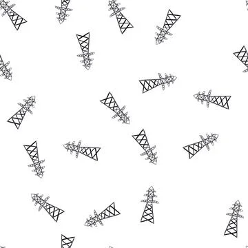 Pattern voltage electric pylon cartoon vector Stockillustratie