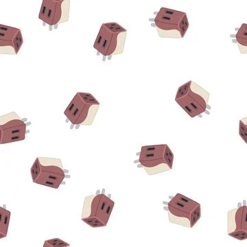 Pattern voltage travel adapter cartoon vector Illustrazione stock