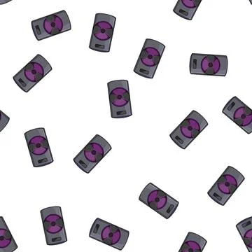 Pattern volume partybox sound cartoon vector Stock Illustration