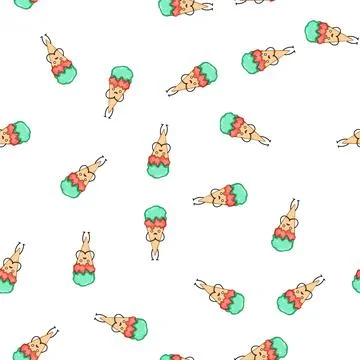 Pattern waffle ice cream character cartoon vector Stock Illustration
