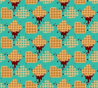 Pattern waffles Stock Illustration