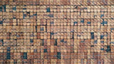 Pattern of wall made from baked clay Stock Photos