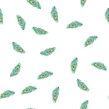 Pattern wallpaper peacock feather cartoon vector イラスト素材