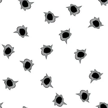 Pattern war bullet hole cartoon vector Ilustração Stock