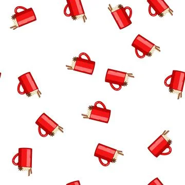 Pattern warm marshmallow cup cartoon vector 스톡 일러스트