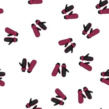 Pattern warm mittens gloves winter cartoon vector 스톡 일러스트