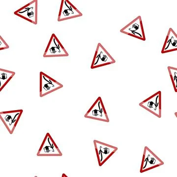 Pattern warning road sign cartoon vector Stock Illustration