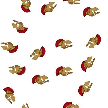 Pattern warrior spartan helmet cartoon vector Illustrazione stock