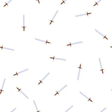 Pattern warrior sword knight cartoon vector Stock Illustration