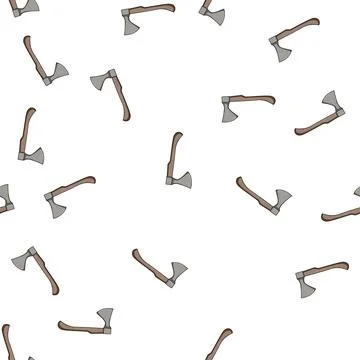Pattern warrior viking axe cartoon vector Stock Illustration