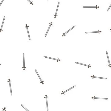 Pattern warrior viking sword cartoon vector Stock Illustration