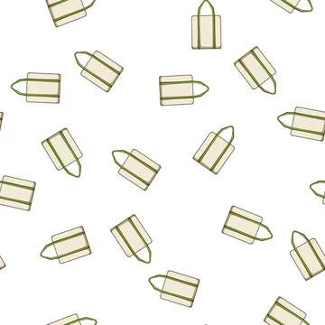 Pattern washable fabric grocery bag cartoon vector Stock Illustration