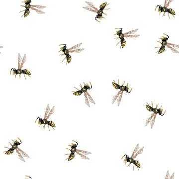 Pattern Wasp flying creature on plain background Ilustração Stock