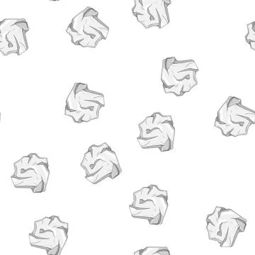 Pattern waste crumpled paper balls cartoon vector Stock Illustration